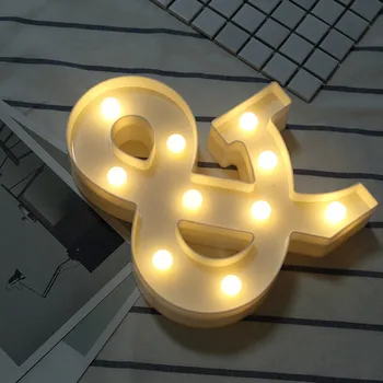 2021top namų decorAlphabet LED Laišką Lemputės Šviesos Baltos spalvos Plastikinės Raidės Stovi Kabinti