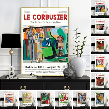Le Corbusier Functionalism Paroda, Muziejus, Plakatas, Abstrakčiai Kubizmas Retro Meno Tapybos Drobės, Spausdinimas Sienos Nuotrauka Namų Dekoro