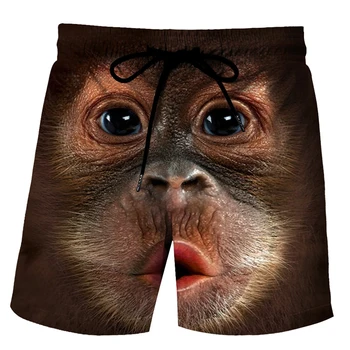 Juokingi Gyvūnai Valdybos Šortai Antis Kiaulė, Beždžionė 3D Atspausdintas Streetwear Vyrų Atsitiktinis Paplūdimio Šortai, Sportiniai, Vaikiški Trumpas Kelnes Kelnės