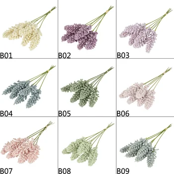 6pcs/bundle Dirbtiniai Augalai Levandų Kviečių Ausis Gėlių Vestuves Dekoracija Sode 