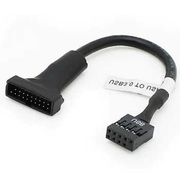1Pcs Plokštė Antraštė Adapterio Laido Aukštos Kokybės 19/20 Pin USB 3.0 Moteris Su 9 Pin USB 2.0 Male