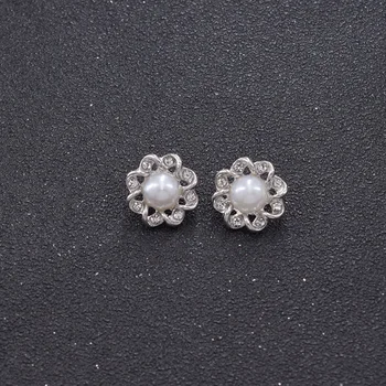 20pcs/daug 12mm gėlių lydinio pearl kalnų krištolas clothings mygtukai round crystal mygtuką, drabužių siuvimo, apdailos appliques 