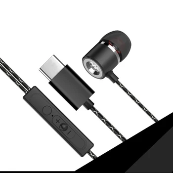 Tipas-C vielos kontrolės ausinės ausinių tipas-c hub ausinės ausinių in ear stereo HiFi USB-C Letv 2 pro 