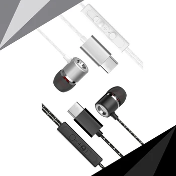 Tipas-C vielos kontrolės ausinės ausinių tipas-c hub ausinės ausinių in ear stereo HiFi USB-C Letv 2 pro 