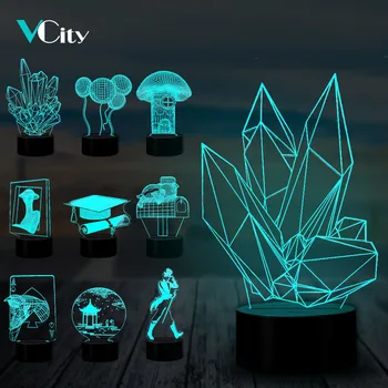 VCity Kristalų Balionas pašto Dėžutę 3D naktinė lempa Palieskite Jutiklio Spalva Keičiasi Lempos Kūrybos Dovanos Childs Namų Miegamojo, Stalo Dekoras