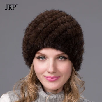 Karštas žiemos audinės kailio kepurę moterų originali natūralaus kailio kepurės ananasų Rusija beanie skrybėlių mados 2020 geros kokybės storas kailis skrybėlę BZ-03