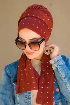 عمامة variklio Dangtis, Hijab غطاء الرأسScarf хиджаб Moterų Islamo Vidinis Kepurės Arabų Wrap Galvos Turbaną Femme Musulman Turkija, Indija