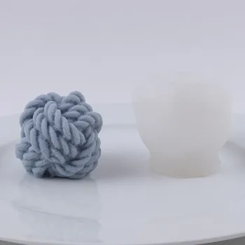 Kūrybos Vilnonių Ball 3D Žvakė Silikono Formos Rankų darbo Sojų Žvakės Priėmimo Pelėsis 