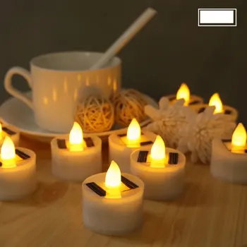 6 Gabalus Saulės Flameless LED Žvakės Netikrą Mirgėjimas Arbata Žibintai Lauko Sodo Šviesos Romantiškas Vestuves Apdaila