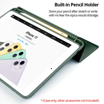 Case for iPad 4 Oro 10.9 9.7 Smart Cover+Pieštukas Turėtojas Atveju 