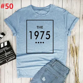 1975 m. Moteris Vintage Stiliaus Mados Spausdinti Vasaros marškinėliai Moterims 