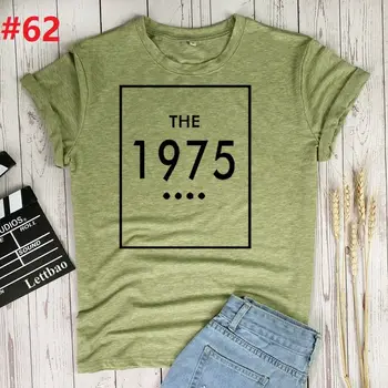 1975 m. Moteris Vintage Stiliaus Mados Spausdinti Vasaros marškinėliai Moterims 