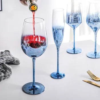 Kūrybos Mėlyna Žvaigždėtą Vyno taurė 150-540ml Goblet Švino Krištolo, Raudonojo Vyno Taurės, Šampanas, Sultys Atostogų Dovanų Vyno Rinkinys