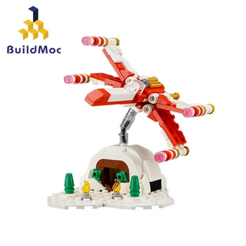 Buildmoc Kosmoso Karai Kalėdų X-Wing Mikroskalėje Karinių Naikintuvų Mūšis Plokštumoje Kūrimo Bloką Kūrybos Kovoti Su Ginklu Vaikų Žaislas