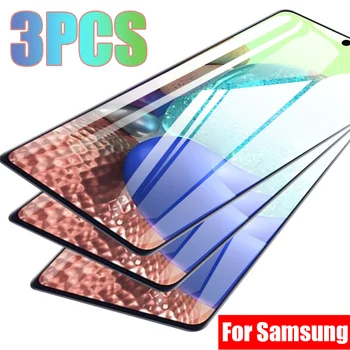 3Pcs Grūdintas Stiklas Samsung Galaxy S10FE S21 A10 A50 A20E A70 A30S A40 A20 A71 A51 A31 Full Screen Protector Apsauginė Plėvelė