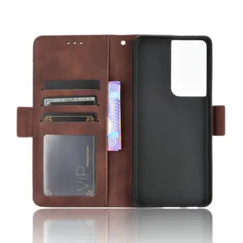 S21 Ultra 5G 2021 Flip Case Kortelės Lizdas Nuimamas Odos Padengti Samsung Galaxy S21 Plus Atveju 