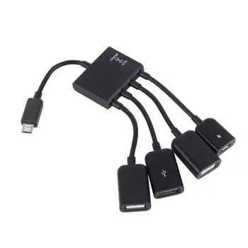 OTG 3/4 Port Micro USB Power Įkrovimo Hub Kabelis Spliter Jungties Adapteris, Skirtas Išmanųjį telefoną, Kompiuterį 