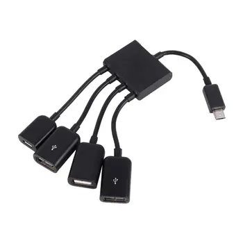 OTG 3/4 Port Micro USB Power Įkrovimo Hub Kabelis Spliter Jungties Adapteris, Skirtas Išmanųjį telefoną, Kompiuterį 