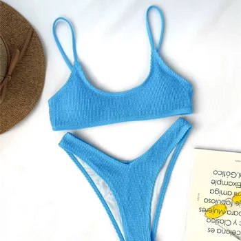 Gryna spalva raukšlės paprasta seksualus maudymosi kostiumėlį, 2021 m. vasarą naujas mados moterų padalinta maudymosi kostiumėlį ponios bikini paplūdimys moteriški drabužiai