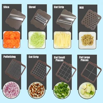 Mandolina maisto cutter kelis daržovių cutter, Dicer tarka smulkintuvas be įrankių ir BPA virtuvės reikmenys