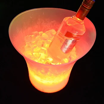 5L 4 Spalvos Vandeniui Plastikinis LED Ledo Kibirą, Baras, naktinis klubas Šviesą Šampanas, Viskis, Alus Kibirą, Barų Naktį Šalis