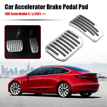 Akceleratoriaus Pedalas Padengti Stabdžių Pedalą Trinkelėmis, Stabdžių ir Sankabos Pedalai Pagalvėlės Reikmenys Tesla Model 3 Y 2021 Priedai