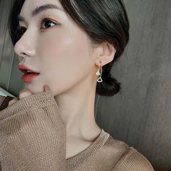 Korėjos išskirtinį kalnų krištolas vėduoklės formos kutas auskarai moterų madinga mažas temperamentas dizaino auskarai