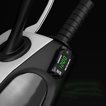 2 In 1 LED Motociklo Digital Voltmeter Įtampos Testeris Multi-funkcija Elektroninė Laiko matavimo 12V Motociklo Priedai