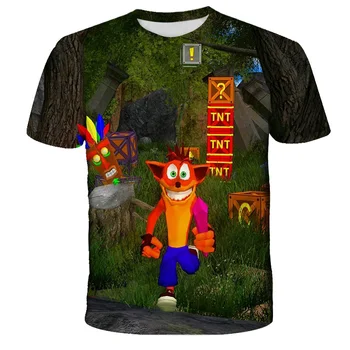 Vasaros Berniukų, mergaičių 3D Crash Bandicoot Marškinėliai vaikams Užsakymą trumpomis Rankovėmis T Shirts aukštos kokybės kostiumas juokinga, Vaikų drabužiai