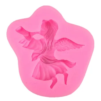 Angel girl trimito formos 3D silikono formos animaciją ir muilo, pelėsių cukraus amatų pyragas apdaila priemonė, Šokoladiniai Saldainiai, Pelėsių