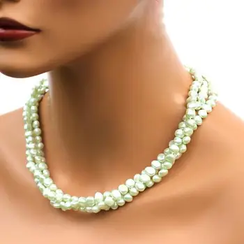 Unikalus Perlų papuošalų Parduotuvė Mėtos žalumo Baroko Originali Gėlavandenių Perlų Vėrinį Žavinga Moteris Dovaną Fine Jewelry