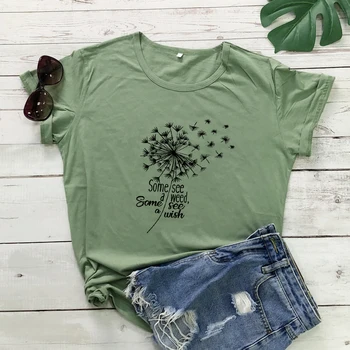 Kai Matyti Piktžolių Kai Matyti Noras T-shirt Estetinės Kiaulpienių Botanikos Marškinėlius Madinga Moterų Grafinis Įkvepiantį Citata Viršūnes Tees