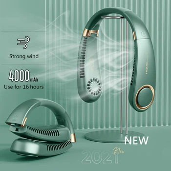 2021 Naujas Sulankstomas Kaklo Ventiliatorius Nešiojamų Oro Kondicionierius Neckband HangHeld Gerbėjai USB Asmens Oro Aušintuvas Mini Lauke Drėkintuvas Ventiliatorius