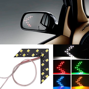 2vnt Auto LED Posūkio Lengvųjų Automobilių Stiliaus LED Posūkio Signalo Lemputė Galinio vaizdo Veidrodėlis Rodyklių Plokštės Lemputė 12V Signalo Lemputės