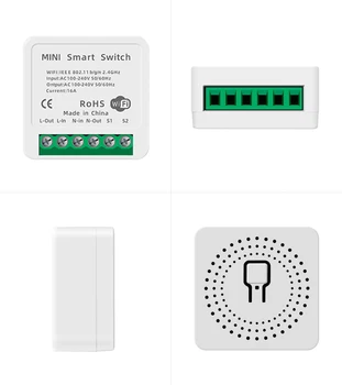 TuYa MINI WiFi Smart Switch Laikmatis Belaidžio 16A Jungikliai Smart Home Led Šviesos Automatikos Pereiti Per Alexa 