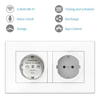 10A WiFi Smart Plug kištukinis Lizdas Su Elektros Energijos Monitorius ES Standartas Multi Plug Tuya APP Kontrolės Darbai Su Alexa, Google 