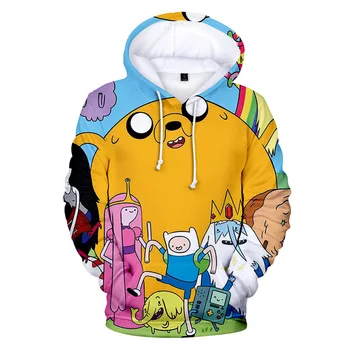 Anime Nuotykių Laikas Hoodie 3D Suomis Ir Jake Streetwear Asmeninį spausdinimo Hip-Hop Megztinis Vyrams/Moterims/Studentų Hoodies 4XL