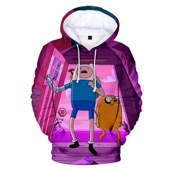 Anime Nuotykių Laikas Hoodie 3D Suomis Ir Jake Streetwear Asmeninį spausdinimo Hip-Hop Megztinis Vyrams/Moterims/Studentų Hoodies 4XL