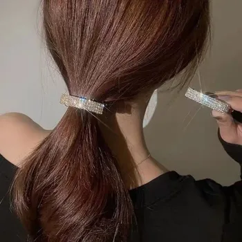 Korėjos Versija Šviesos Prabangos Visą Deimantų Puslankiu, Plaukai Surišti Į Uodegą Staigius Pavasario Įrašą Moteris, Mergina Žiburių Plaukų Accessories