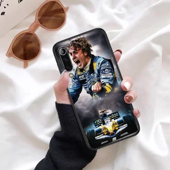 Fernando Alonso 14 Renault F1 Lenktynių Telefoną Atveju Xiaomi Mi-10 Pastaba A3 9 MAX 3 A2 8 9 Pro Lite Ultra black Premjero 3D Hoesjes