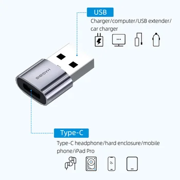 Hagibis USB Vyrų ir C Tipo Moterų Adapterio Tipas C prie Įkroviklio Kabelį Konverteris, skirtas 