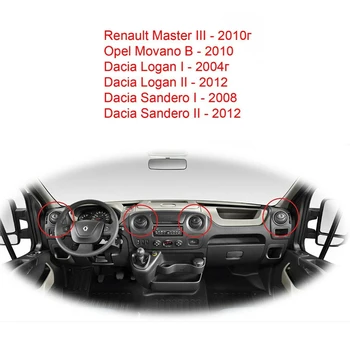 Interjero Brūkšnys Oro Angos Dangtelis Renault Dacia Logan Sandero Master 3 Opel 687606360R 8200212480 8200464605