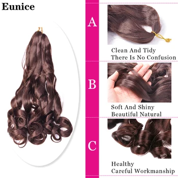 Eunice 24inch Spiralės Curl Nerijos Sintetinių Pynimo Ombre Plaukų Šviesūs prancūzijos Curl Plaukų Kasytės Prieš Ruožas Plėtiniai Moterims