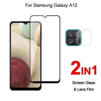 Pilnas Draudimas Stiklo Samsung Galaxy A12 Screen Protector Apsauginės Grūdintas Stiklas Sprogimo Įrodymas & Vaizdo Kameros Objektyvas Filmas