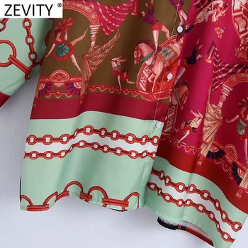 Zevity Moterų Derliaus Grandinės Kratinys Nereguliarus Spausdinti Negabaritinių Palaidinukė Ponios Prašmatnus Ilgai Kimono Marškinėliai Femininas Blusas Viršūnes LS9430