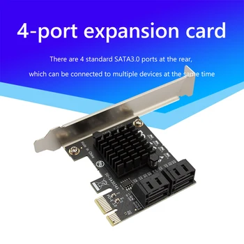Vaizdo Kortelė USB Laidas Extender Adapteris 4 Uostai SATA III PCI-E Express 3.0 X1 Valdytojas Plėtimosi Kortelės Adapterį 6Gbps