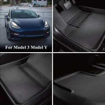 Už Tesla Model 3 2019 2020 2021 Modelis Y 2021 Grindų Kilimėliai 3D Kairė/dešinė Vairavimo All-Weather Grindų Kilimėliai Tesla Automobilio Grindų Įdėklai