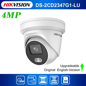 Hikvision Originalus ColorVu IP Kameros Apsaugos DS-2CD2347G1-LU HD 4MP Tinklo Kulka PoE H. 265+ WDR DNR CCTV SD Card Slot web Kamera