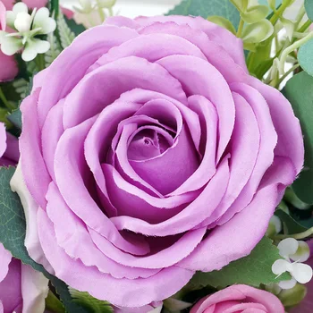 Rožinė Šilko Dirbtinių Rožių Žiedų Puokštė Vestuvių Namų Dekoro Priedai Netikrą Gėlės Pigūs Aukštos Kokybės Stalo Išdėstymas