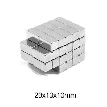 1~60pcs 20x10x10 mm, Super, stačiakampio gretasienio Blokuoti N35 Magnetas 20x10x10mm Neodimio Magnetinė 20mm*10mm Stiprus NdFeB Magnetai 20*10*10 mm
